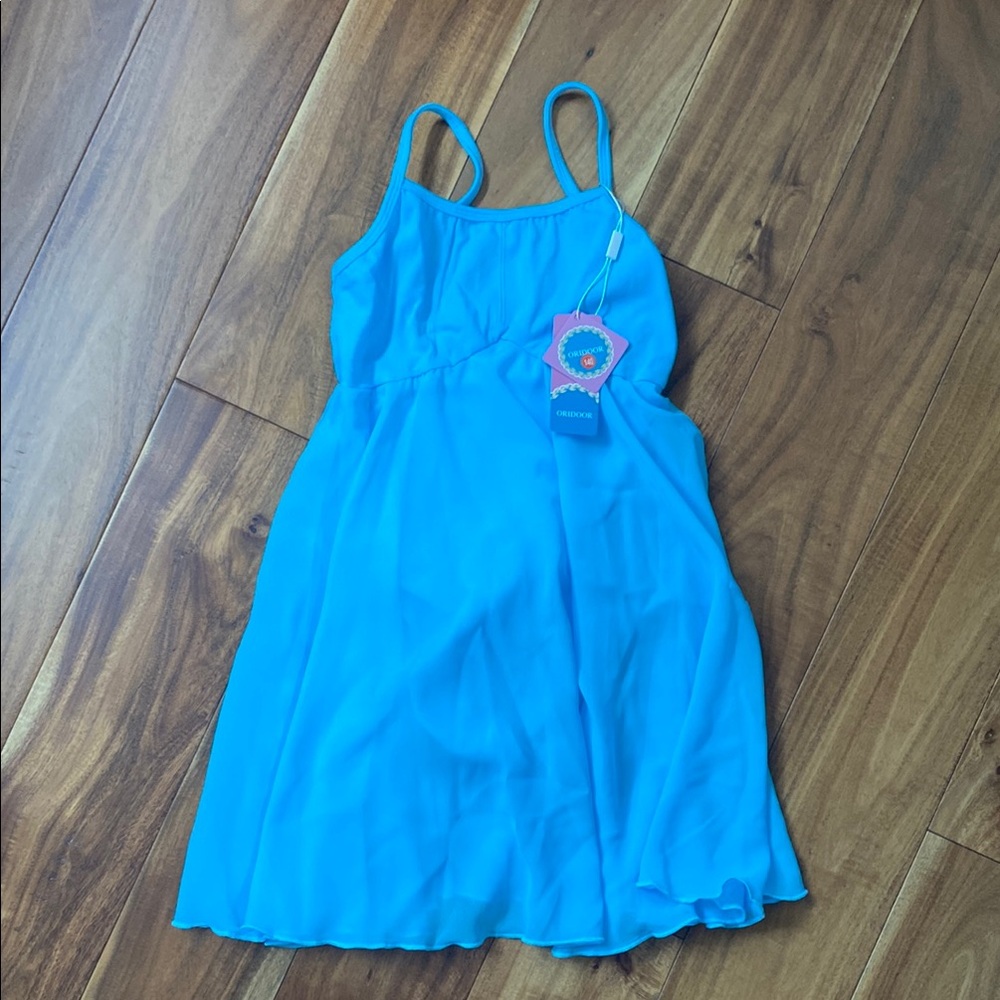 Blue Embellished Sleeveless Sundress for Dance
